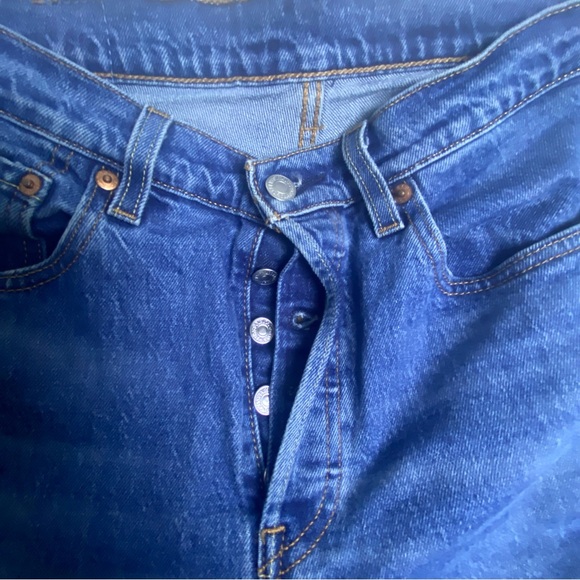 Women’s Straight Leg Boot Cut Mid Wasted 501 Levi Jeans Sz 28 L32 - Picture 5 of 7